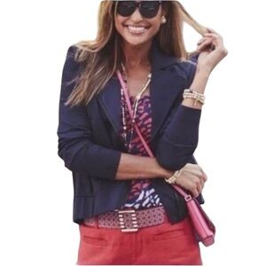 CAbi Chance Moto Jacket Style #5476 Navy Women’s Size XSmall